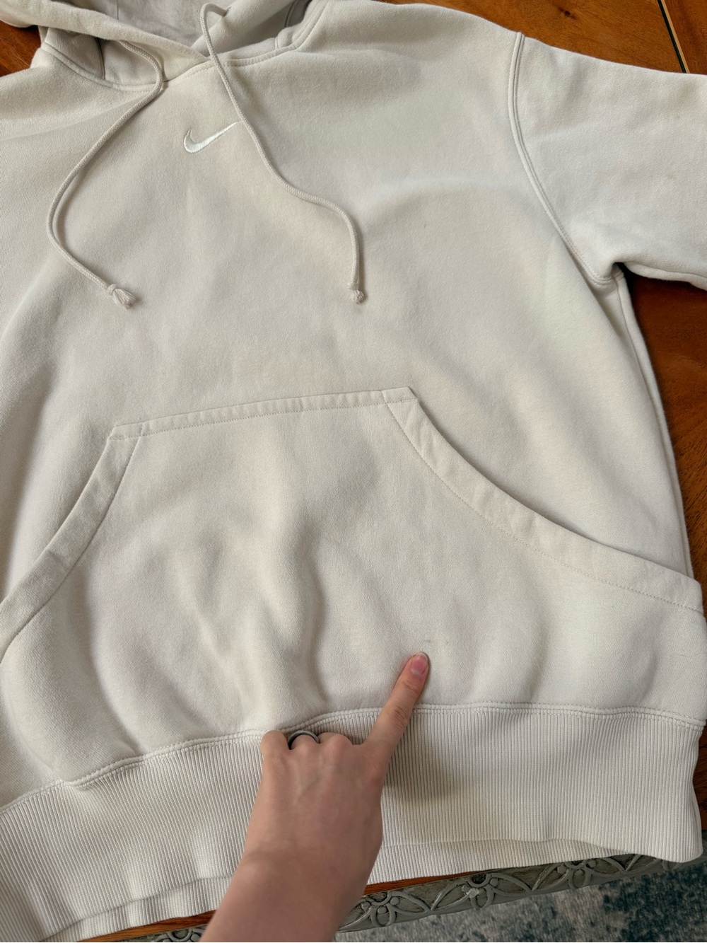 Nike Set Fleece Hoodie + Jogger | Cream/Light Beige | Size Small - Picture 11 of 11